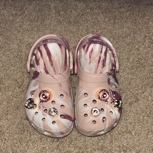 Kids Pink Marble Clogs